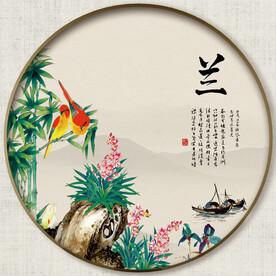 圆形花鸟画