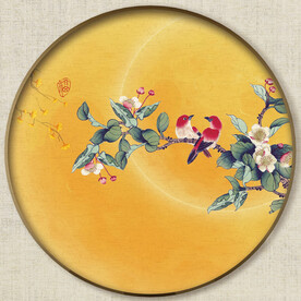 圆形花鸟画