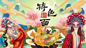 国潮面馆背景墙