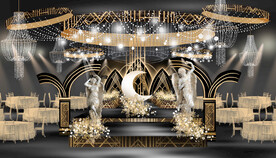 黑金色巴洛克婚礼效果图