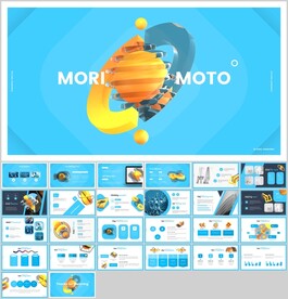 蓝色时尚立体创意ppt模板