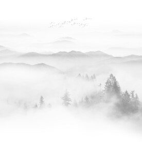 餐厅水墨山水画背景画