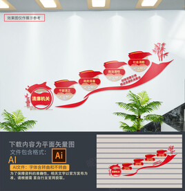 清廉机关楼道文化墙