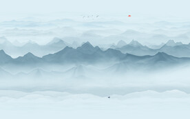 抽象意境山水画