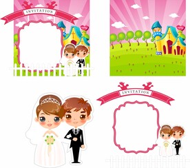 卡通请柬 婚庆盒子新郎新娘婚庆