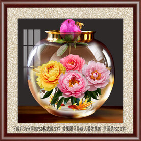 高清牡丹花瓶图