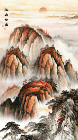 竖幅山水画