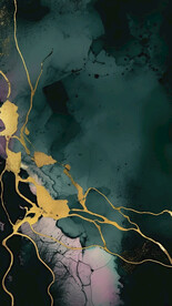 绿色抽象装饰画金箔画