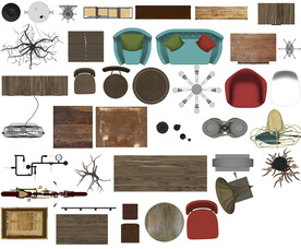 沙发桌子PSD图块