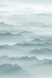 新中式水墨玄关画