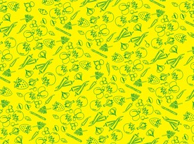 卡通手绘蔬菜水果线性描边装饰图