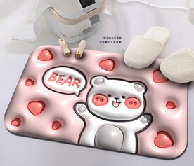 可爱小熊爱心膨胀风地垫
