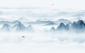 抽象意境水墨山水画