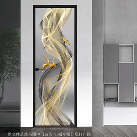 高清分层透明底平开门打印图