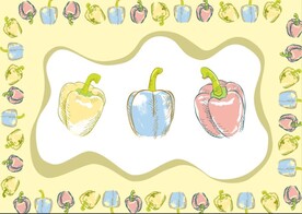 蔬菜辣椒艺术矢量图