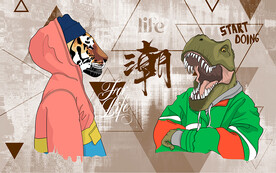 潮流服饰个性动物背景设计