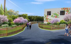 组团绿化 节点景观 竹篱笆