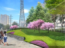 高压塔 斜坡 绿化 花带 提档