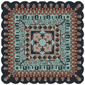 敦煌壁画盛唐莲花纹藻井图案