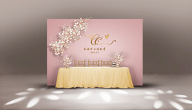 粉色婚礼签到区