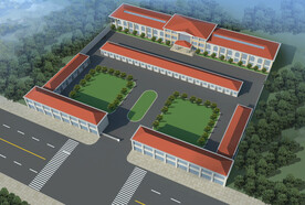 养老院规划设计案例鸟瞰图