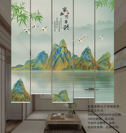 千里江山图背景墙