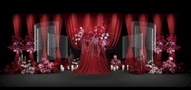 红色布幔婚礼