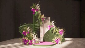 新中式绿色竹子婚礼迎宾区