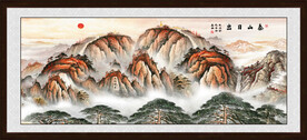 国画泰山日出五岳独尊