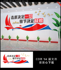 态度决定一切企业文化墙