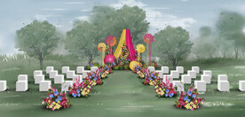 玫红色户外仪式区