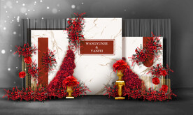 红色婚礼迎宾区