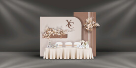 咖色婚礼签到区