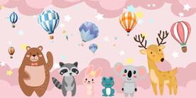 粉色儿童房背景墙