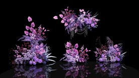 紫色婚礼花艺su模型