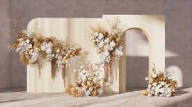 香槟色婚礼花艺su模型