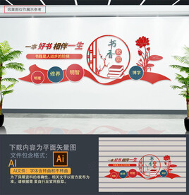 校园阅览室文化墙