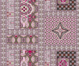 数码印花腰果花民族拼接