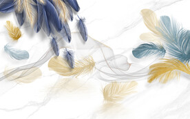 现代简约羽毛电视背景装饰画