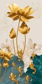 荷花玄关装饰画