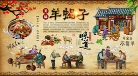 羊蝎子背景墙