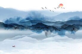 中式意境山水画