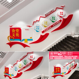 食堂文化楼道文化墙