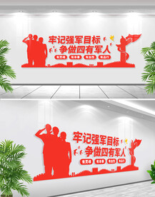 四有军人文化墙