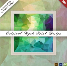 矢量抽象炫彩几何低多边形装饰