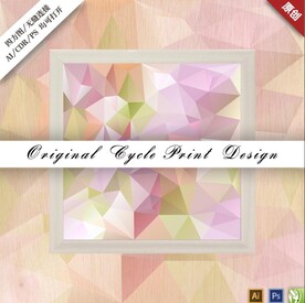 矢量抽象炫彩几何低多边形装饰