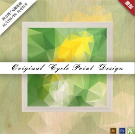 矢量抽象炫彩几何低多边形装饰