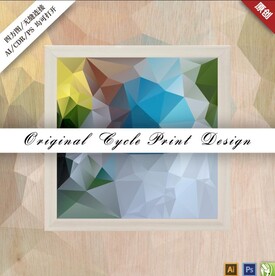 矢量抽象炫彩几何低多边形装饰