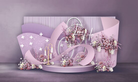 紫色婚礼迎宾区