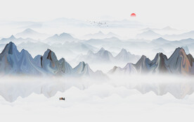 中式水墨画背景墙